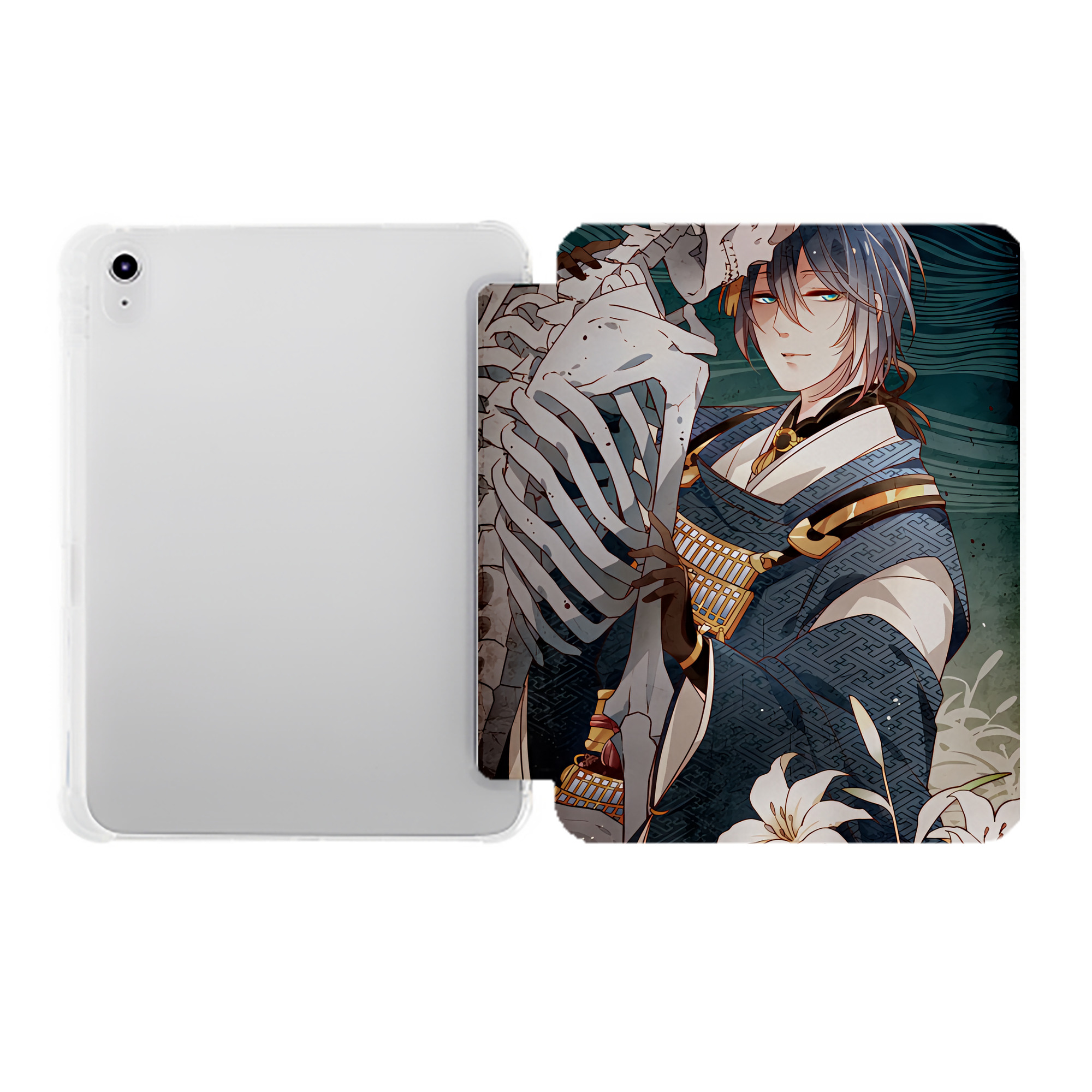 （画像用） 刀剣乱舞 Touken Ranbu IPad ケース ペン収納付き 三つ折りスタンド PUレザー×シリコン 対応機種9.5/10.5/10.9インチ